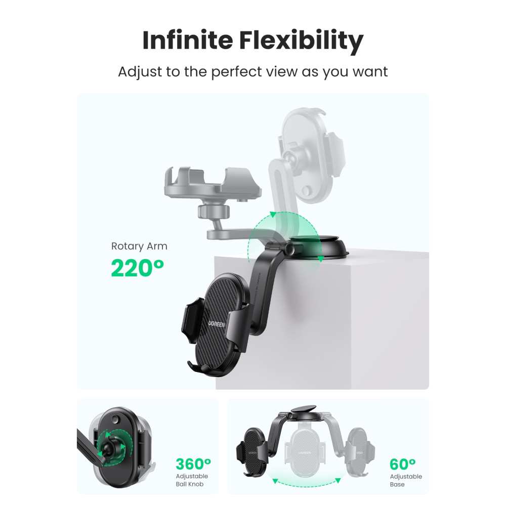 UGREEN 6957303824731 20473 Waterfall-Shaped Suction Cup Phone Mount - Image 3