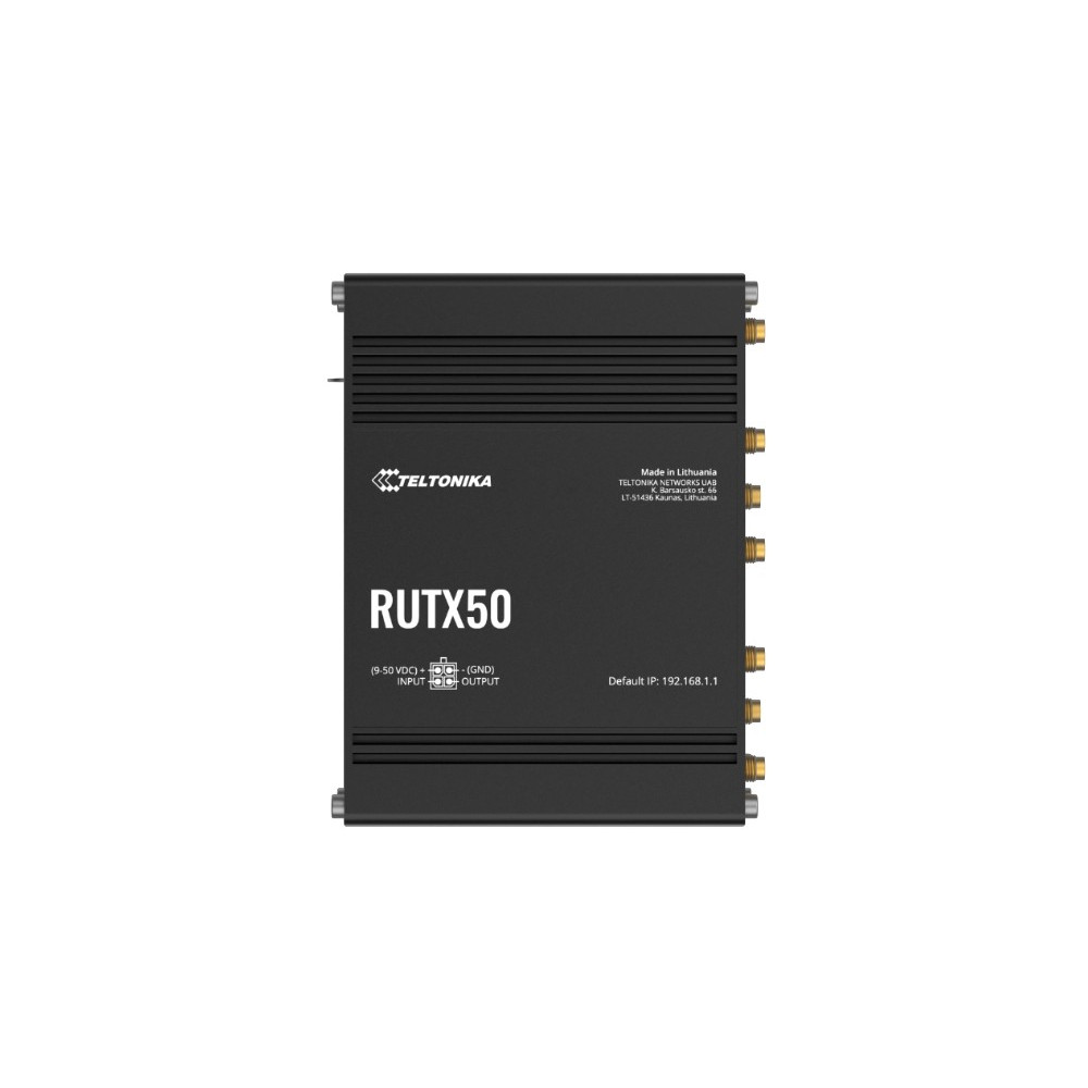 Teltonika RUTX50000200 RUTX50 Industrial 5G Router, 5G dual SIM cellular, 5x Gigabit Ethernet ports, dual-band WI-Fi, PSU included - Image 1