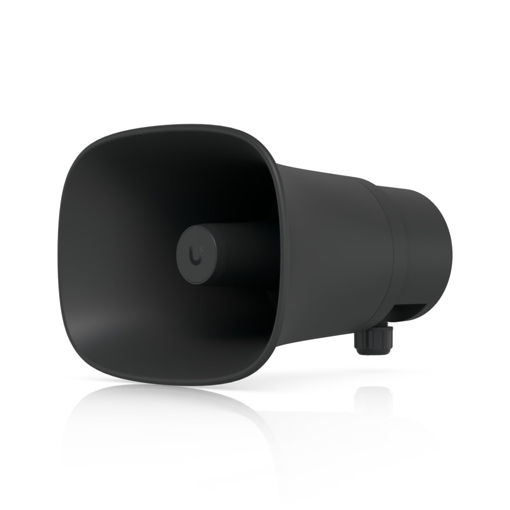 Ubiquiti UP-AI-HORN-SPEAKER-B AI Horn Speaker, Black,All-weather PoE 120 dB Horn Speaker With Advanced AI Alert Functionality&Versatile Wall, Corner,Pole Mounting Options - Image 1