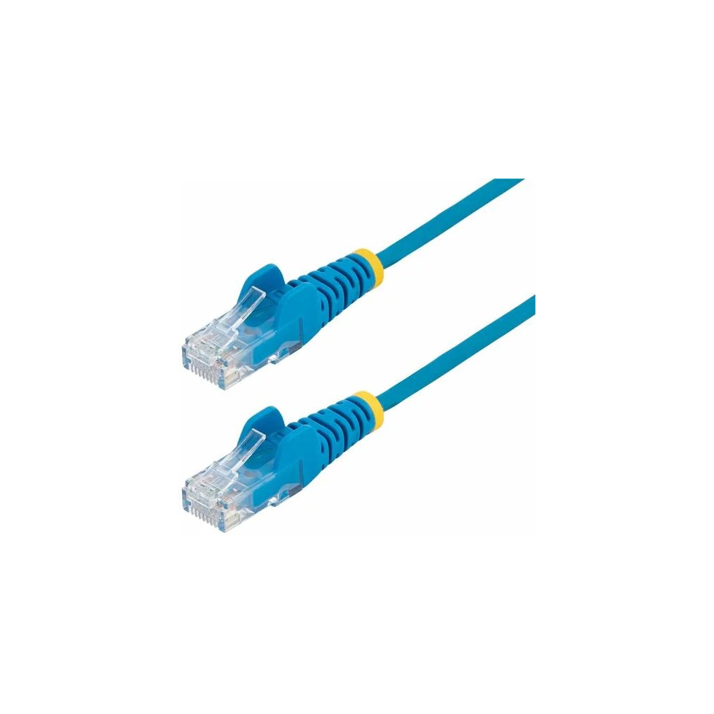 StarTech N6PAT300CMBLS 3 m CAT6 Cable - Slim CAT6 Patch Cord - Blue - Snagless RJ45 Connectors - Gigabit Ethernet Cable - 28 AWG - Slim CAT6 cable is 36% thinner than a standard CAT 6 network cable - Patch cable is tested to comply with Category - Image 1