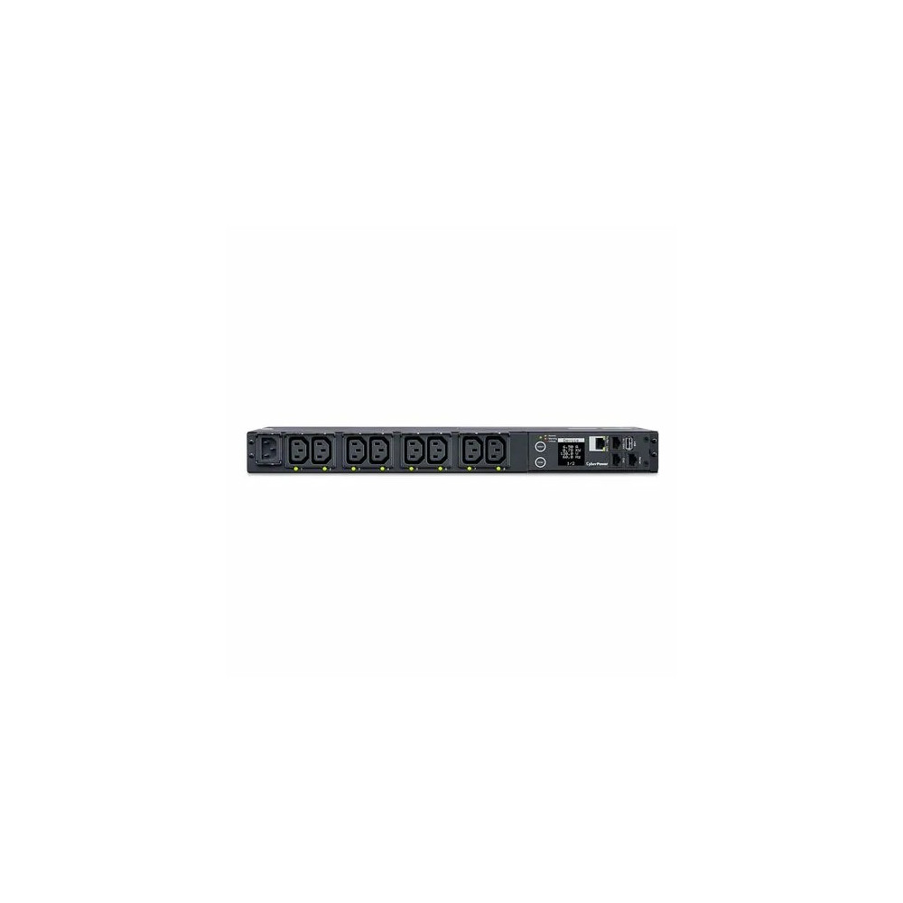 CyberPower PDU41004 SWITCHED EPDU 1RU HORIZONTAL 12AMP INPUT - SNMP NETWORK CONNECTION - 8X IEC-320 C13 OUT -IEC-320 C14 IN - 2 YRS ADV. REPLACEMENT WTY