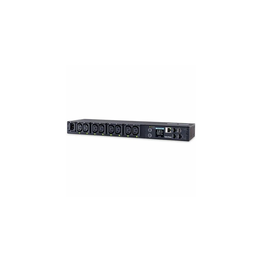 CyberPower PDU41004 SWITCHED EPDU 1RU HORIZONTAL 12AMP INPUT - SNMP NETWORK CONNECTION - 8X IEC-320 C13 OUT -IEC-320 C14 IN - 2 YRS ADV. REPLACEMENT WTY
