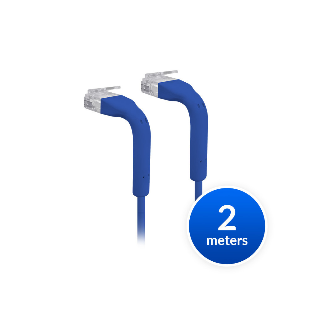 Ubiquiti U-CABLE-PATCH-2M-RJ45-BL UniFi Patch Cable Single Unit, 2m, Blue, End Bendable to 90 Degree, RJ45 Ethernet Cable, Cat6, Ultra-Thin 3mm Diameter - Image 1