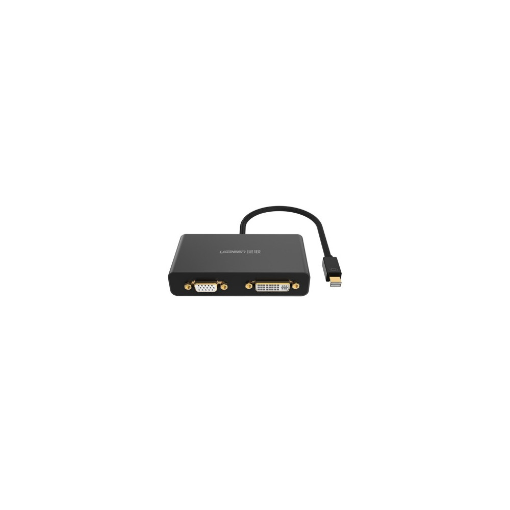 UGREEN 6957303814404 10440 3-in-1 Mini DisplayPort to HDMI&VGA&DVI converter--Black - Image 1