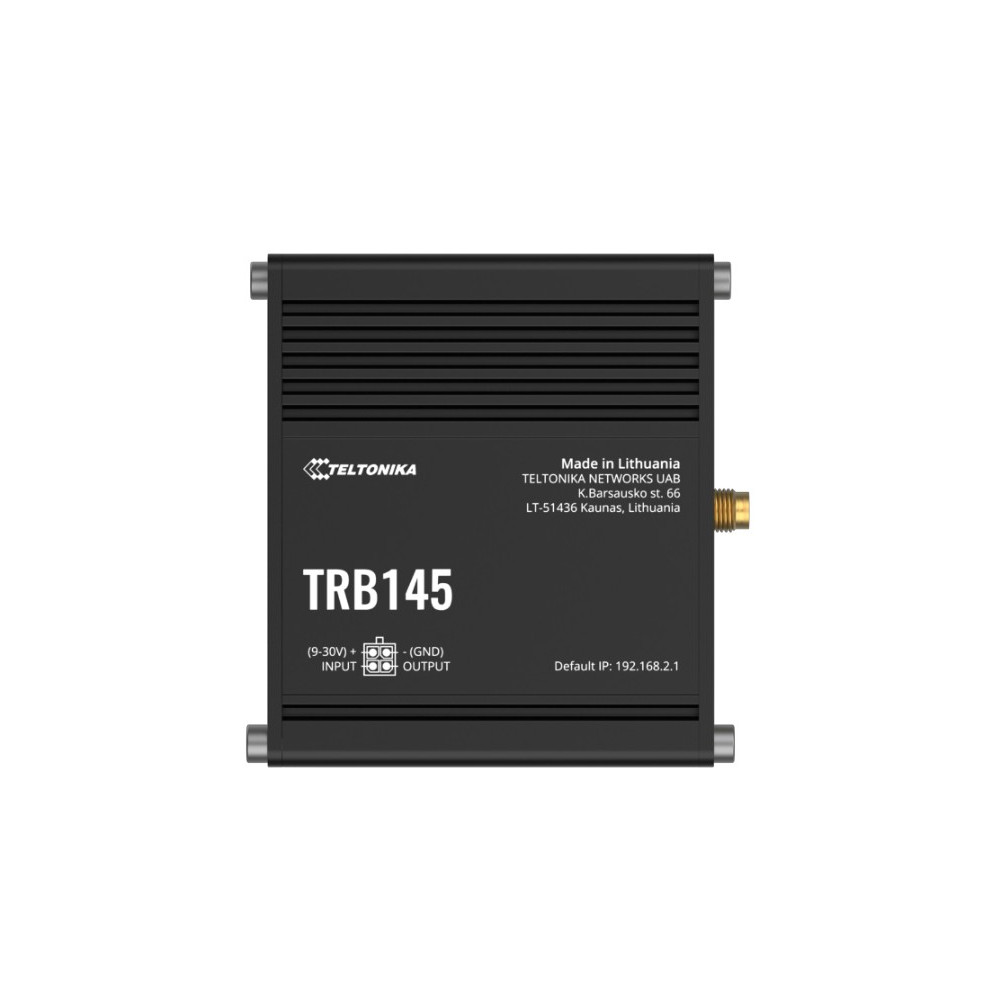 Teltonika TRB145106000 TRB145 Industrial Rugged LTE RS485 Gateway, 4G/LTE (Cat 1), Equipped with RS485, Compatible with Industrial DNP3, PSU included - Image 1