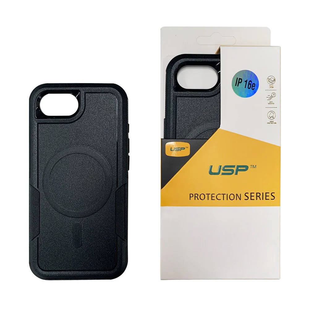 USP 6976552043328 Apple iPhone 17e / iPhone 16e (6.1') Armor Light Case with MagSafe Black - Built-in magnets, Drop Protection, Raised Edges, 5 Years Warranty - Image 1