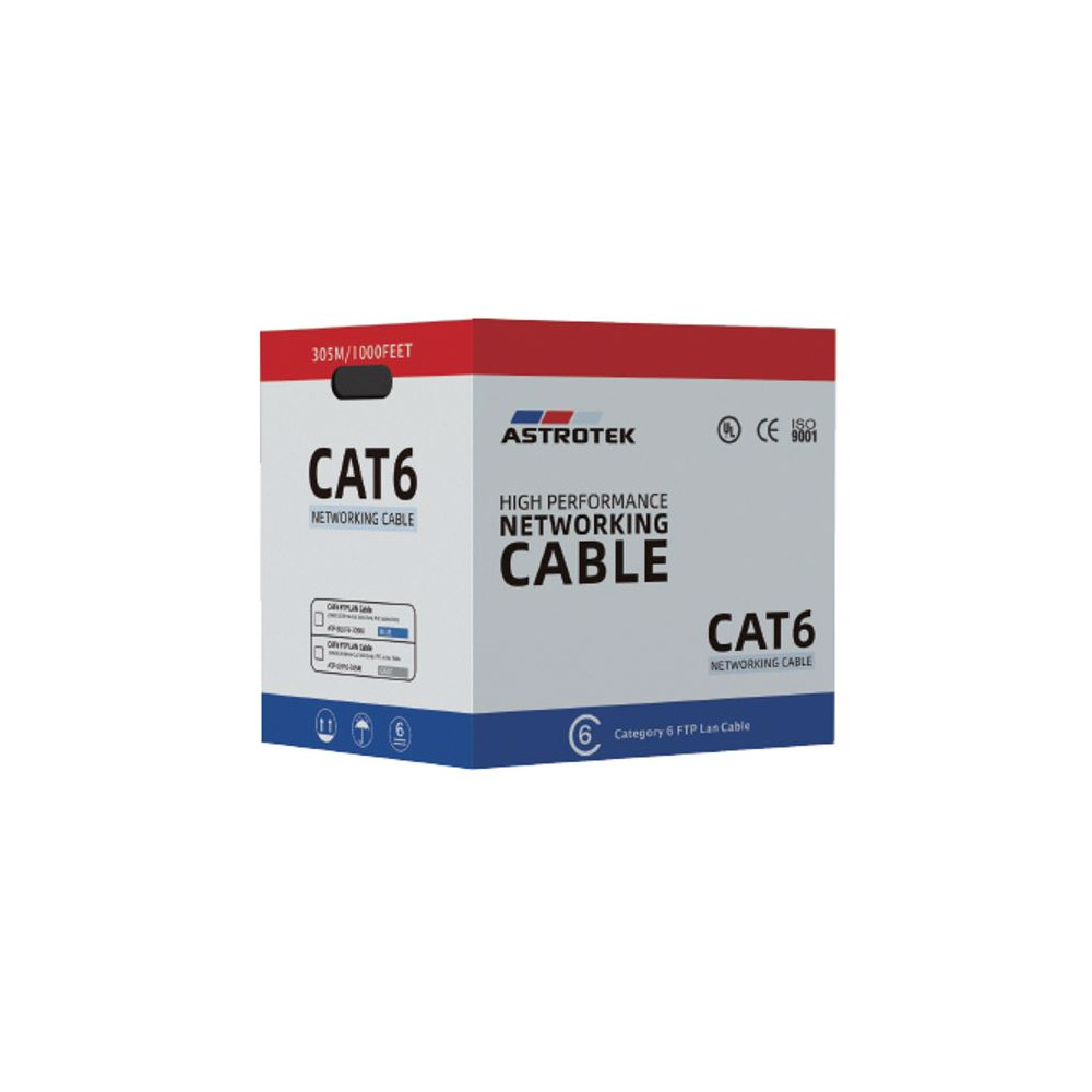 Astrotek ATP-GRF6-305M CAT6 FTP Cable 305m Roll - Grey White Full 0.55mm Copper Solid Wire Ethernet LAN Network 23AWG 0.55cu 2x4p PVC Jacket - Image 1
