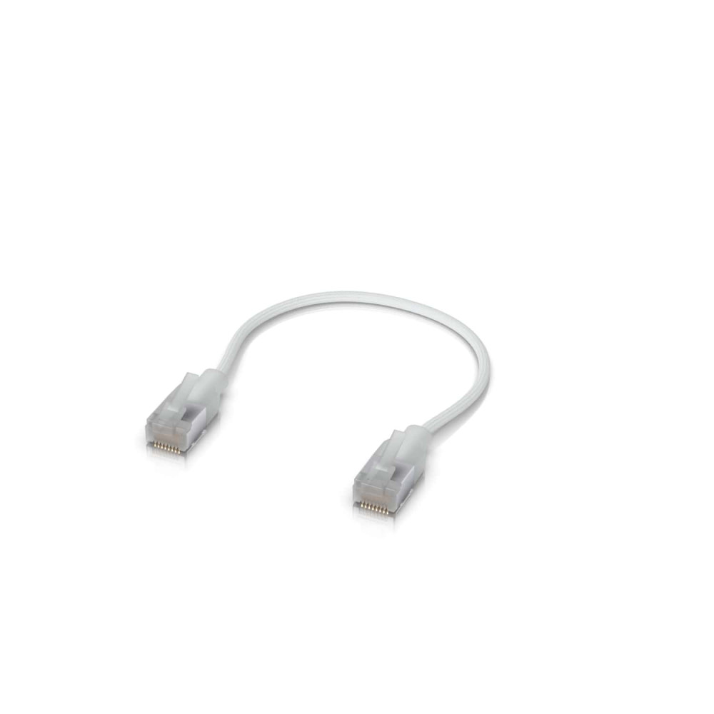 Ubiquiti UACC-CABLE-PATCH-EL-C6A-0.15M-W UniFi Premium Patch Cable,0.15M, Single-Pack, White, Ultra-Thin Braided Patch Cable, Designed Optimized 10GbE Networking - Image 1