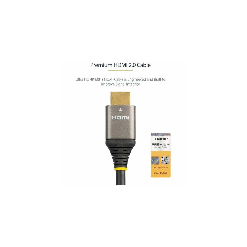 StarTech HDMMV5M 16ft (5m) Premium Certified HDMI 2.0 Cable, High Speed Ultra HD 4K 60Hz HDMI Cable w/ Ethernet, HDR10, UHD HDMI Monitor Cord - Cable for Audio/Video Device, Monitor, Display Screen, Computer, Notebook, Desktop Computer, PC, Work - Image 6