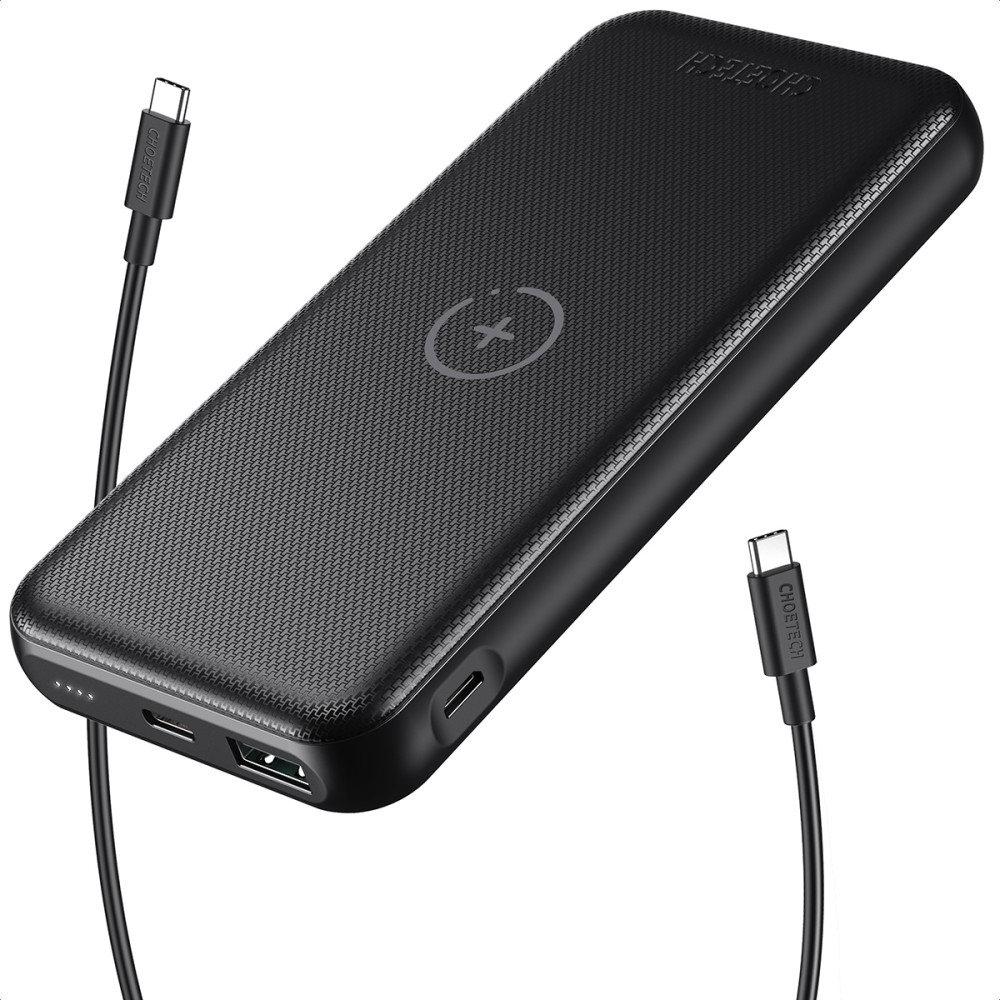 Choetech 6971824977080 B650-CC Power Bank 10000mAh with Wireles Power Bank (Black) - Image 2