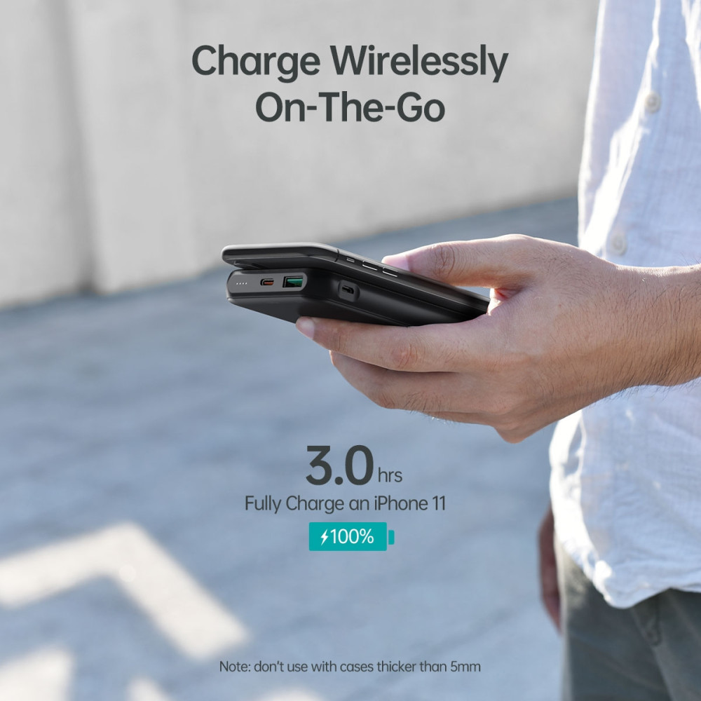 Choetech 6971824977080 B650-CC Power Bank 10000mAh with Wireles Power Bank (Black) - Image 3