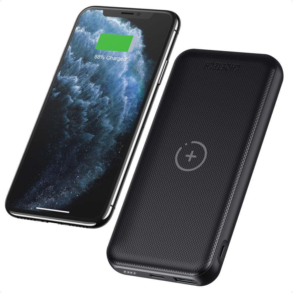 Choetech 6971824977080 B650-CC Power Bank 10000mAh with Wireles Power Bank (Black) - Image 4