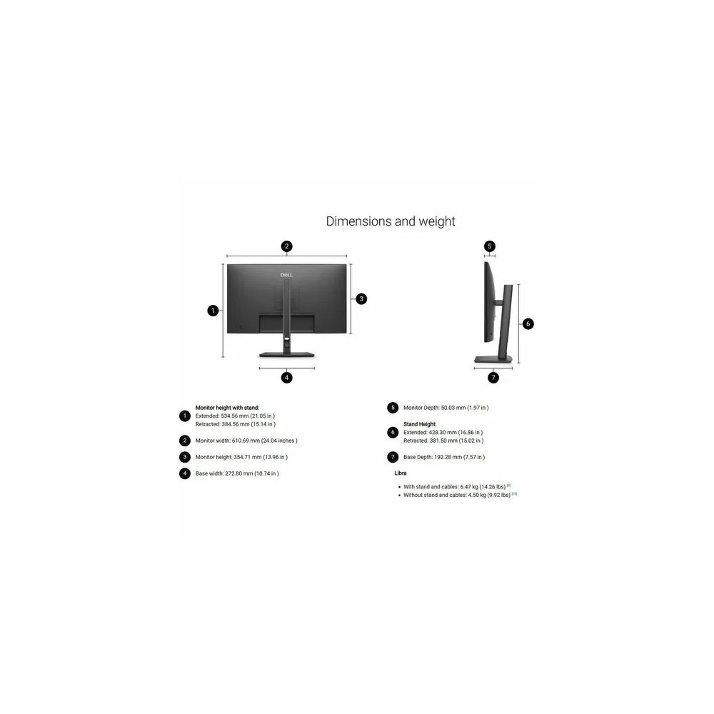 Dell P2726HE PRO P, 27" (16:9) FHD IPS, HDMI, DP(2), USB-C HUB, USB(3), H/ADJ, PIVOT, LAN, 3YR - Image 11