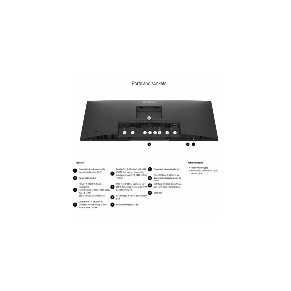 Dell P2726HE PRO P, 27" (16:9) FHD IPS, HDMI, DP(2), USB-C HUB, USB(3), H/ADJ, PIVOT, LAN, 3YR - Image 12