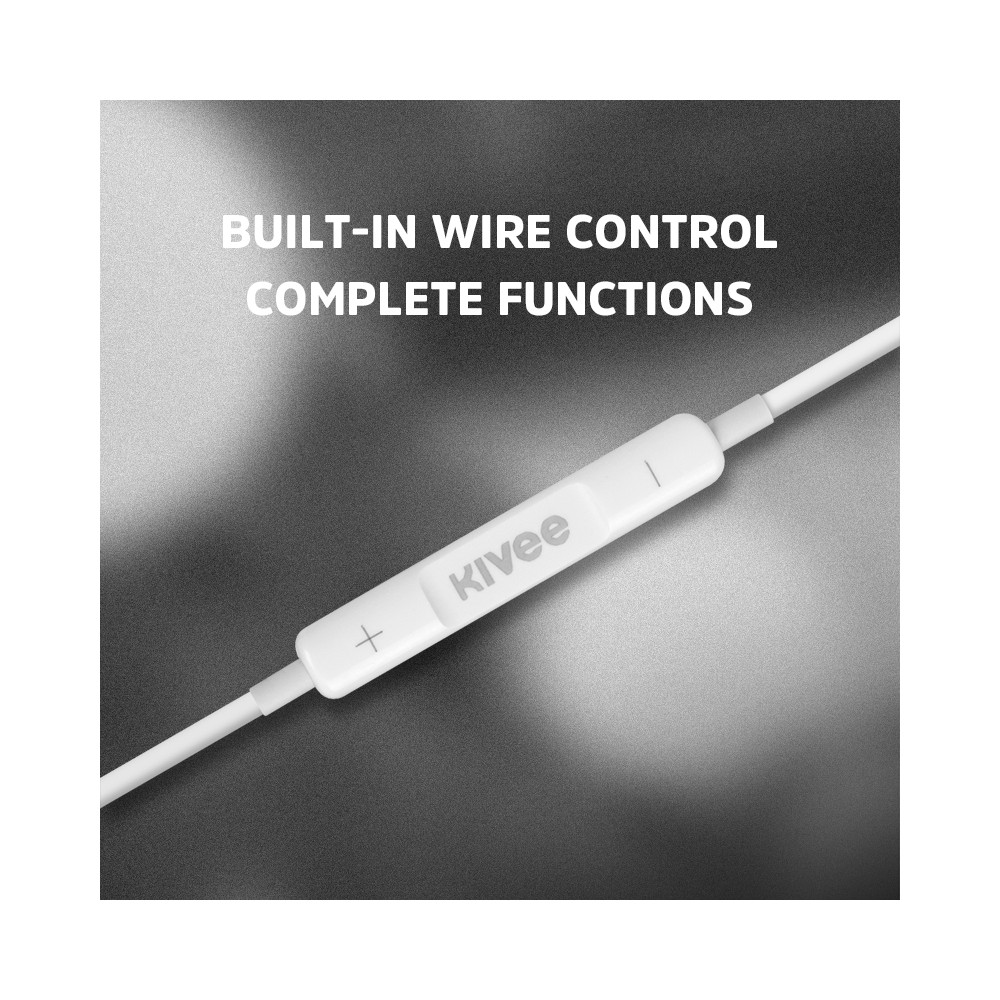 KIVEE 6971239579138 MT12 earphone 3.5mm 1.2M White - Image 2