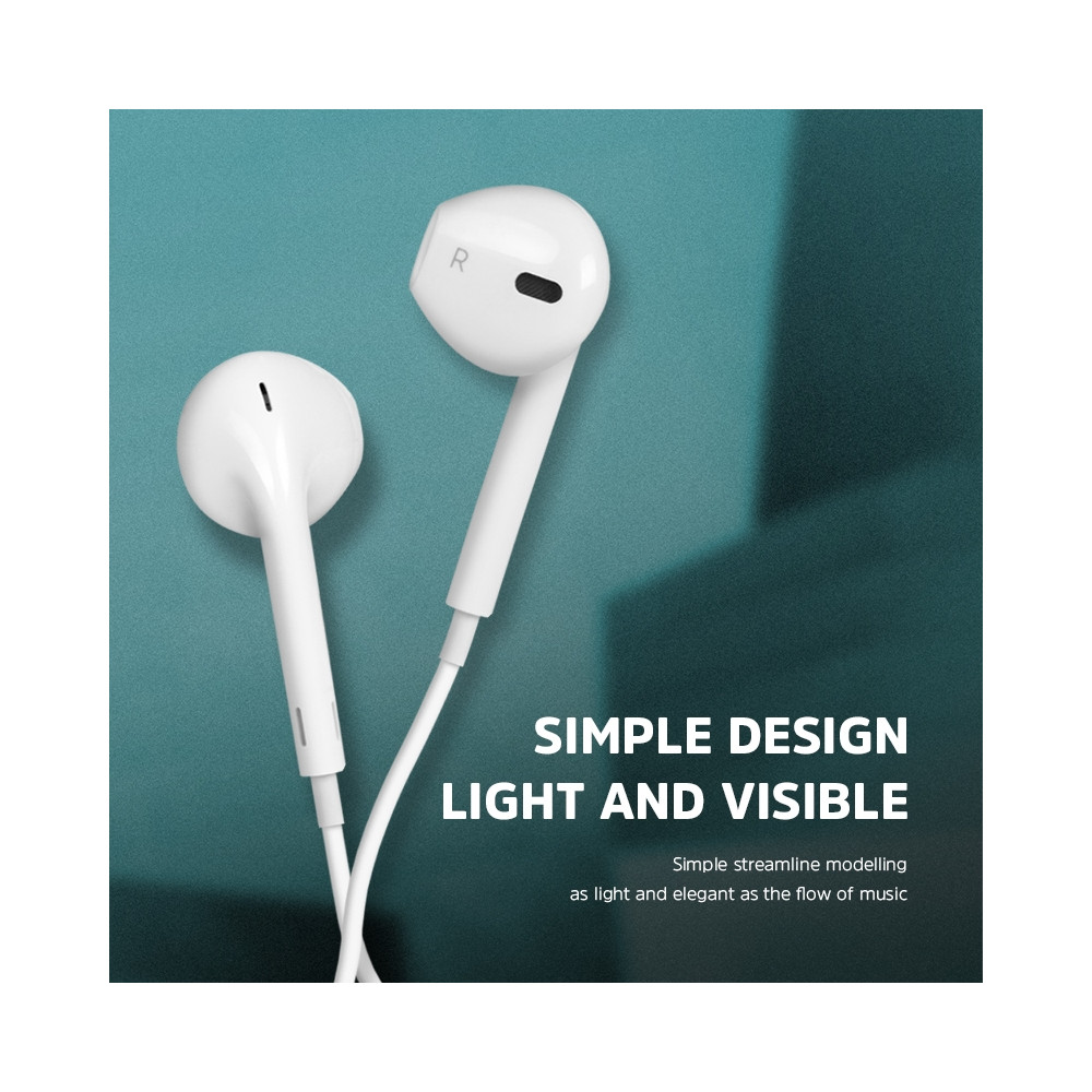 KIVEE 6971239579138 MT12 earphone 3.5mm 1.2M White - Image 3