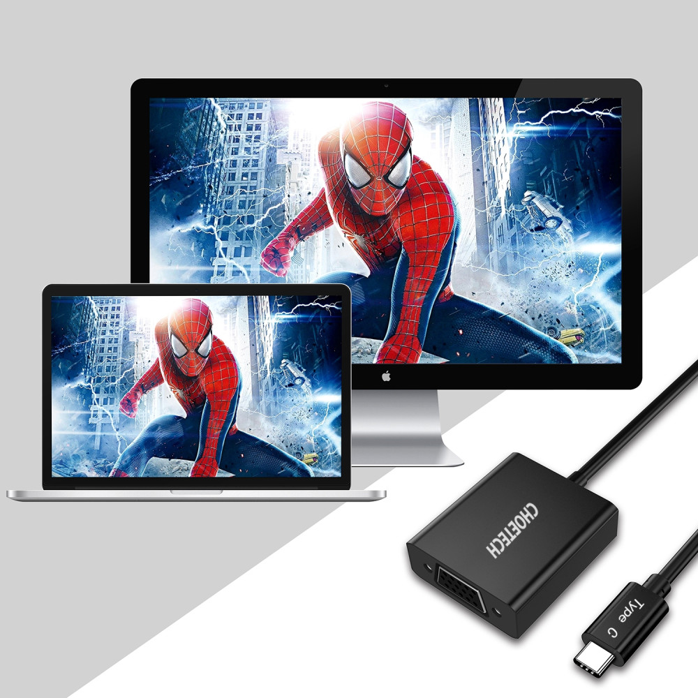 Choetech 6971824970548 HUB-V01 USB-C to VGA Adapter support 1080p & 60Hz (Full HD) 20cm Black - Image 2