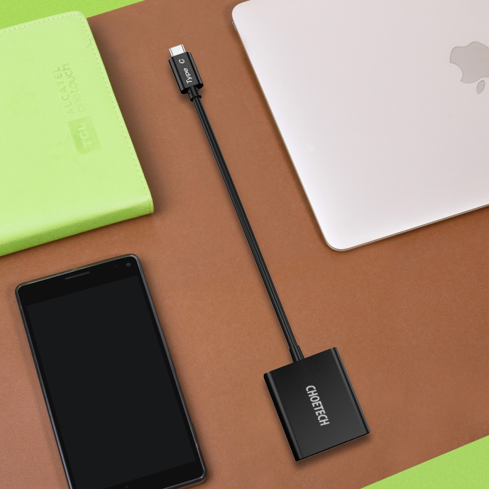 Choetech 6971824970548 HUB-V01 USB-C to VGA Adapter support 1080p & 60Hz (Full HD) 20cm Black - Image 3