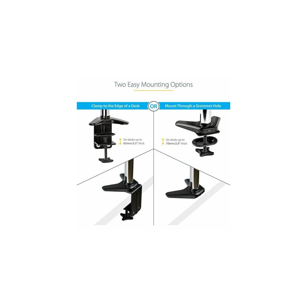 StarTech ARMPIVOTE2 Mounting Arm for Flat Panel Display, Monitor, Curved Screen Display - Height Adjustable - 1 Display(s) Supported - 81.3 cm to 124.5 cm (49") Screen Support - 8 kg Load Capacity - 75 x 75, 100 x 100 - VESA Mount Compatible - S - Image 6