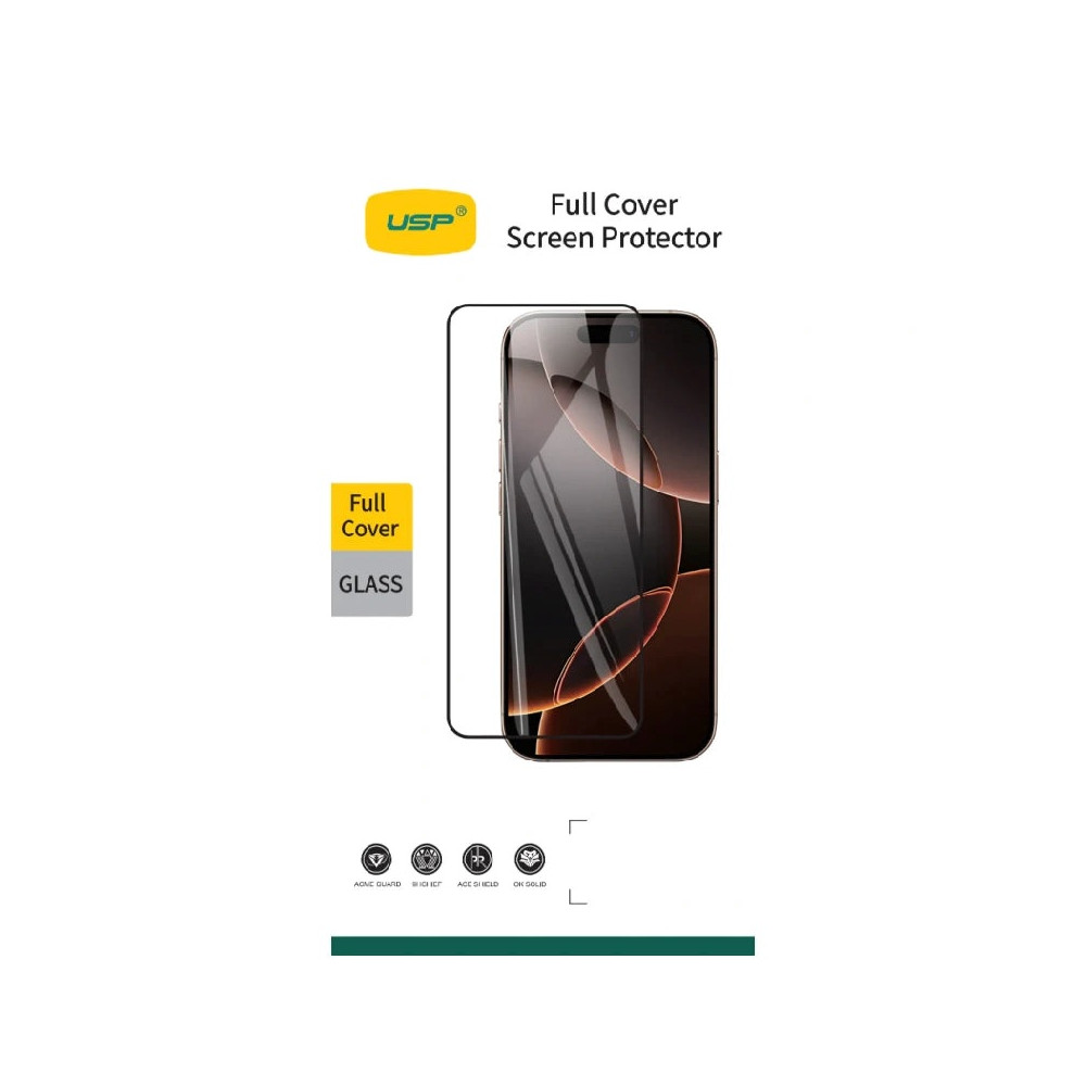 USP 6976552044356 Apple iPhone 17 Pro / iPhone 17 / iPhone 16 Pro (6.3') Tempered Glass Screen Protector - Full Coverage,Crystal Clear,Smooth Touch,5 Years Warranty - Image 1