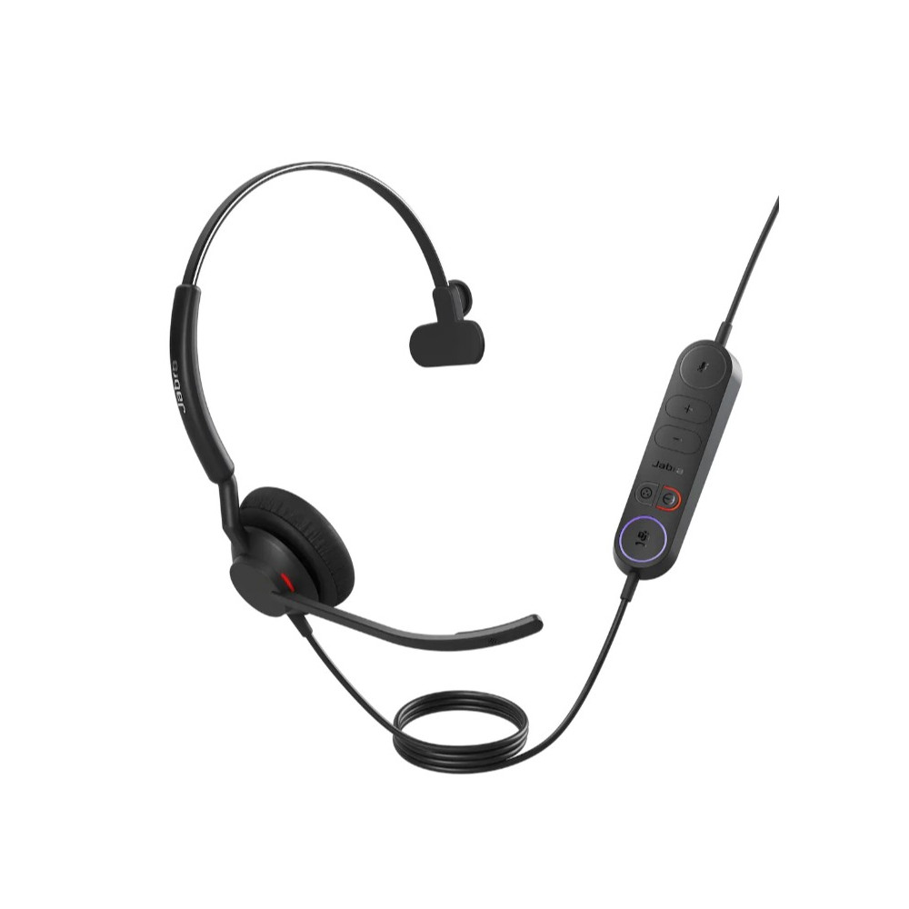 Jabra 4093-413-269 Engage 40 (Inline Link) MS Teams Mono USB-C/A Corded Headsets, Lightweight & sturdy, Double the mic, Busylight, Hearing Protection Audio Quality - Image 1
