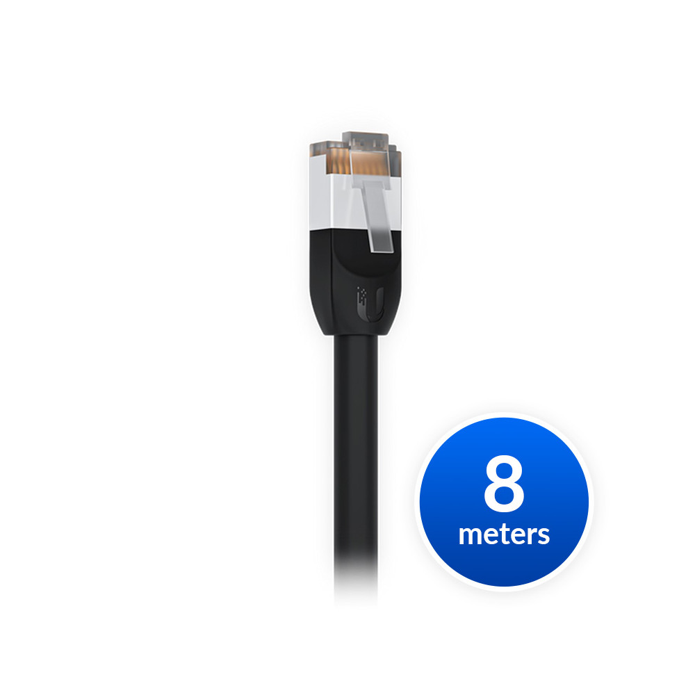 Ubiquiti UACC-CABLE-PATCH-OUTDOOR-8M-BK UniFi Patch Cable Outdoor 8M Black, Single Unit All-weather, RJ45 Ethernet Cable, Category 5e, Weatherproof - Image 1