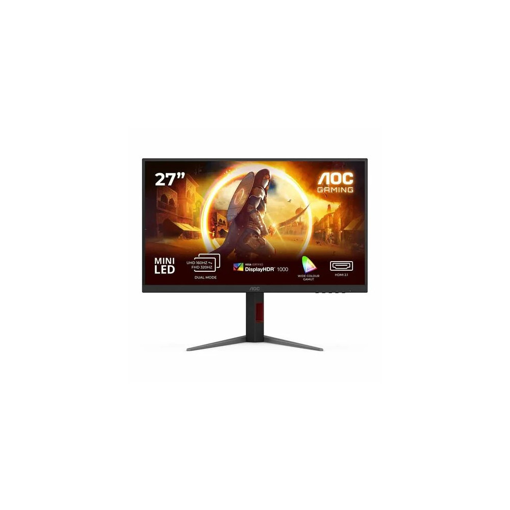 AOC U27G4XM 27in Fast IPS MiniLED 1152 Zone Dual Mode UHD 160Hz/ FHD 320Hz Adaptive Sync 1ms GTG HDR1000 HDMI 2.1 DP 1.4 PBP / PIP Height Adjustable Stand VESA 100X100mm - Image 1
