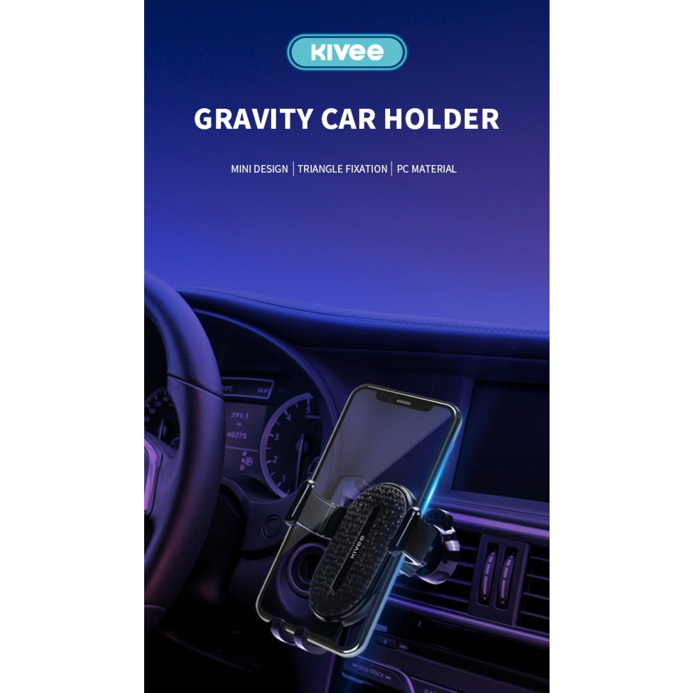 KIVEE 6941256100387 UC08 Gravity Phone holder for Car / Van - Black - Image 1