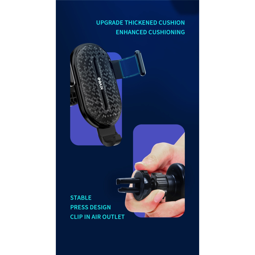 KIVEE 6941256100387 UC08 Gravity Phone holder for Car / Van - Black - Image 4