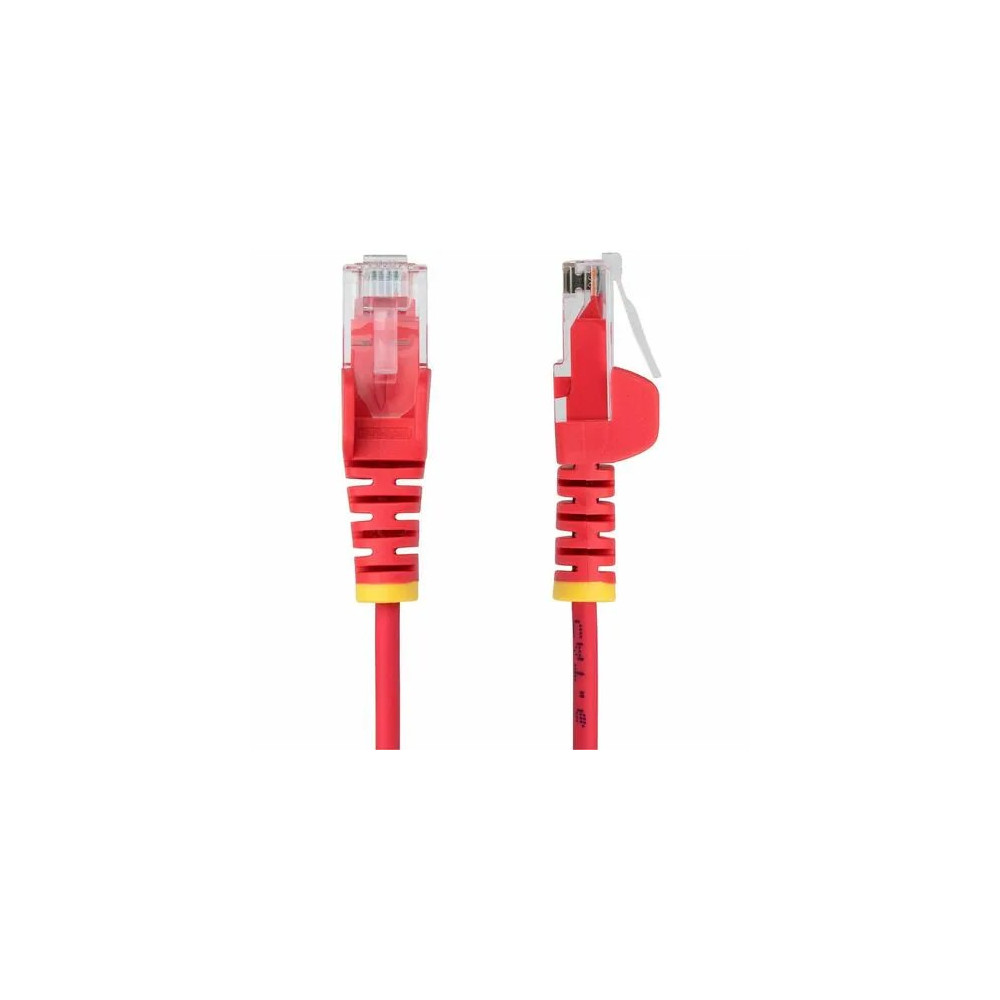 StarTech N6PAT250CMRDS 2.5m Red Slim CAT6 Ethernet Cable, Snagless RJ45, UTP, LSZH, 28AWG Pure Bare Copper, Slim Network Patch Cord - Slim UTP Cat6 Cable supports 10Gbps and 100W PoE; Ideal for crowded installations; 36% slimmer for improved air - Image 9