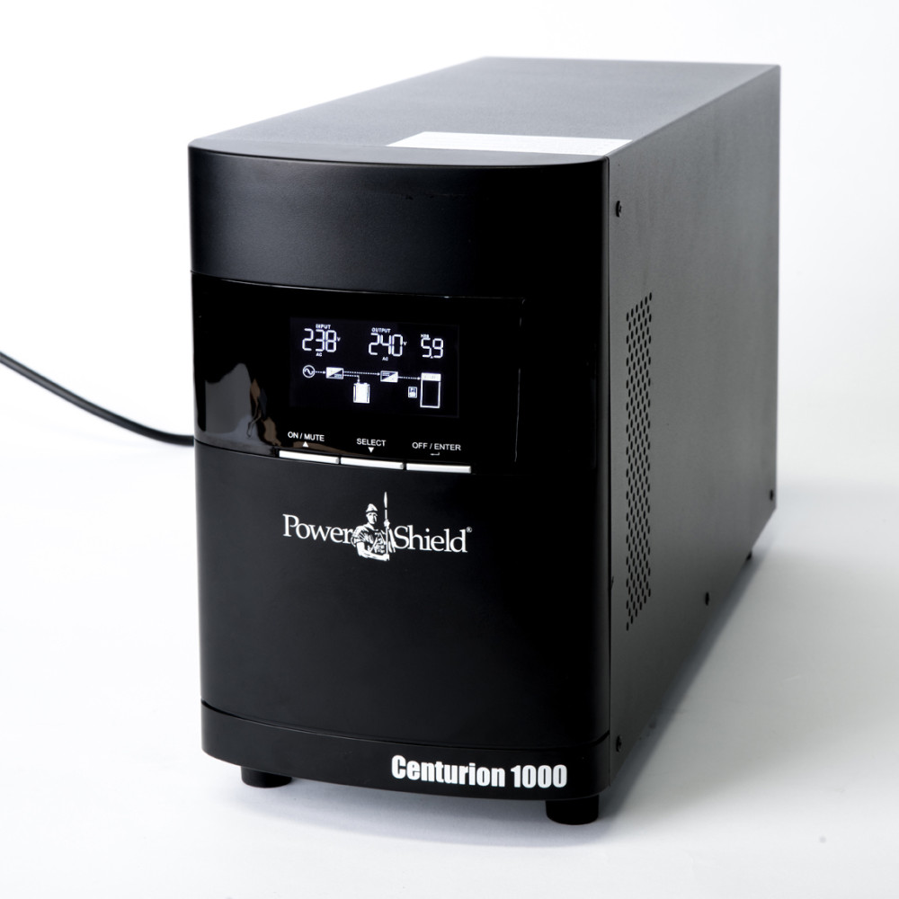 PowerShield PSCE1000 Centurion Tower UPS 1000VA/900W, 10A input, 2 AUS sockets, 10A, C13 x 2, 2-year warranty - Image 1