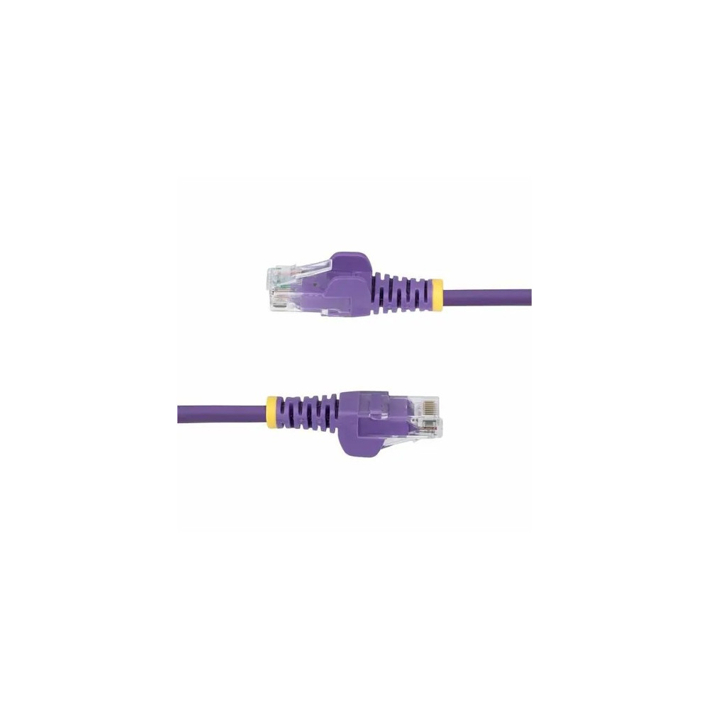 StarTech N6PAT50CMPLS 50cm Purple Slim CAT6 Ethernet Cable, Snagless RJ45, UTP, LSZH, 28AWG Pure Bare Copper, Slim Network Patch Cord - Slim UTP Cat6 Cable supports 10Gbps and 100W PoE; Ideal for crowded installations; 36% slimmer for improved  - Image 10