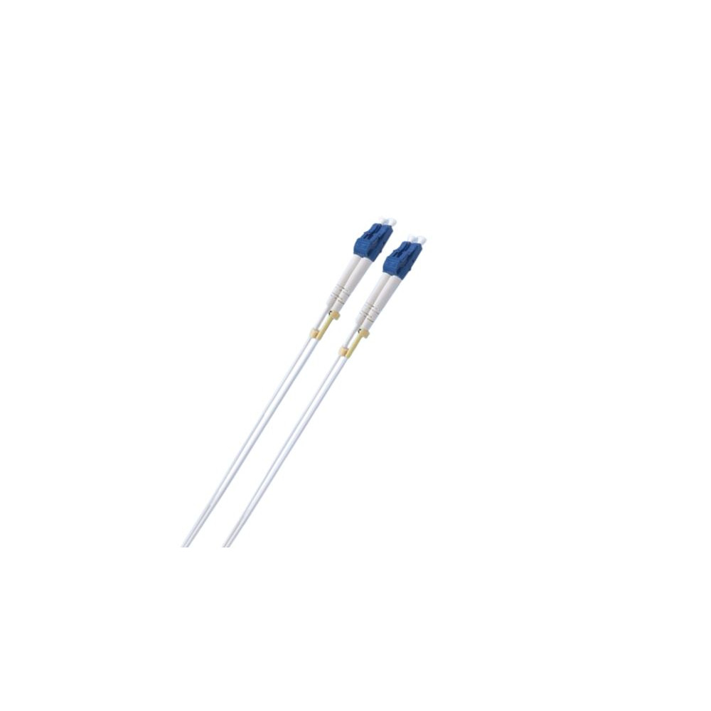 8ware CB8W-LCUPCWHITE-1.5M 1.5m LC-LC OS2 Single Mode Dual-Core Fibre / Fiber Optic Cable UPC Duplex Armoured Low Smoke Zero Halogen (LSZH) Jacket White - Image 1