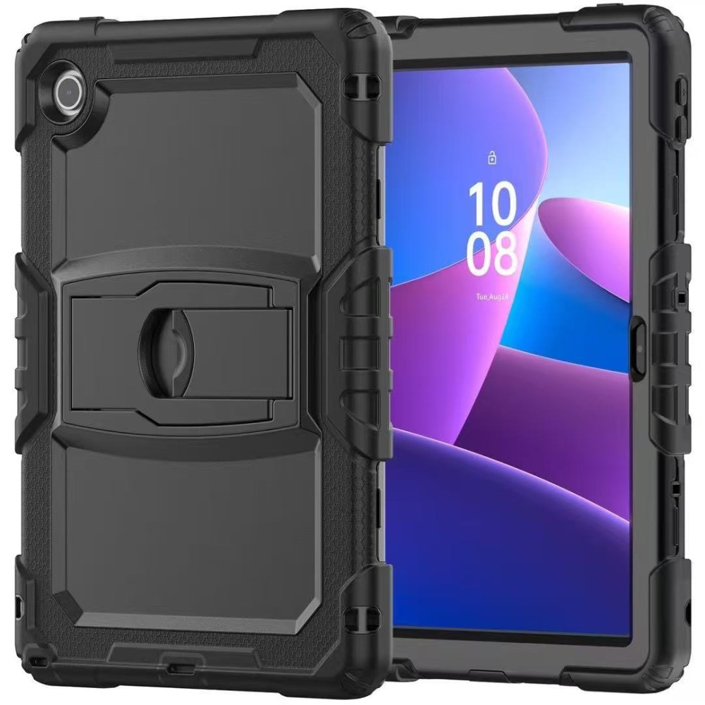 USP HDLTAB101 Rugged Lenovo Tab 10.1' Case Black - Built-in-Kickstand, Hand & Shoulder Strap, DropProof, Shock Resistance, 5 Years Warranty - Image 1