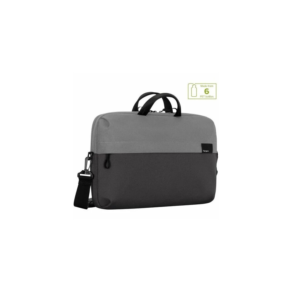 Targus TBS577GL Sagano EcoSmart Carrying Case (Slipcase) for 40.6 cm (16") Notebook - Black/Grey - Bump Resistant, Scratch Resistant - Polyethylene Terephthalate (PET), Plastic Body - Handle, Shoulder Strap, Trolley Strap - 420 mm Height x 300 m - Image 1