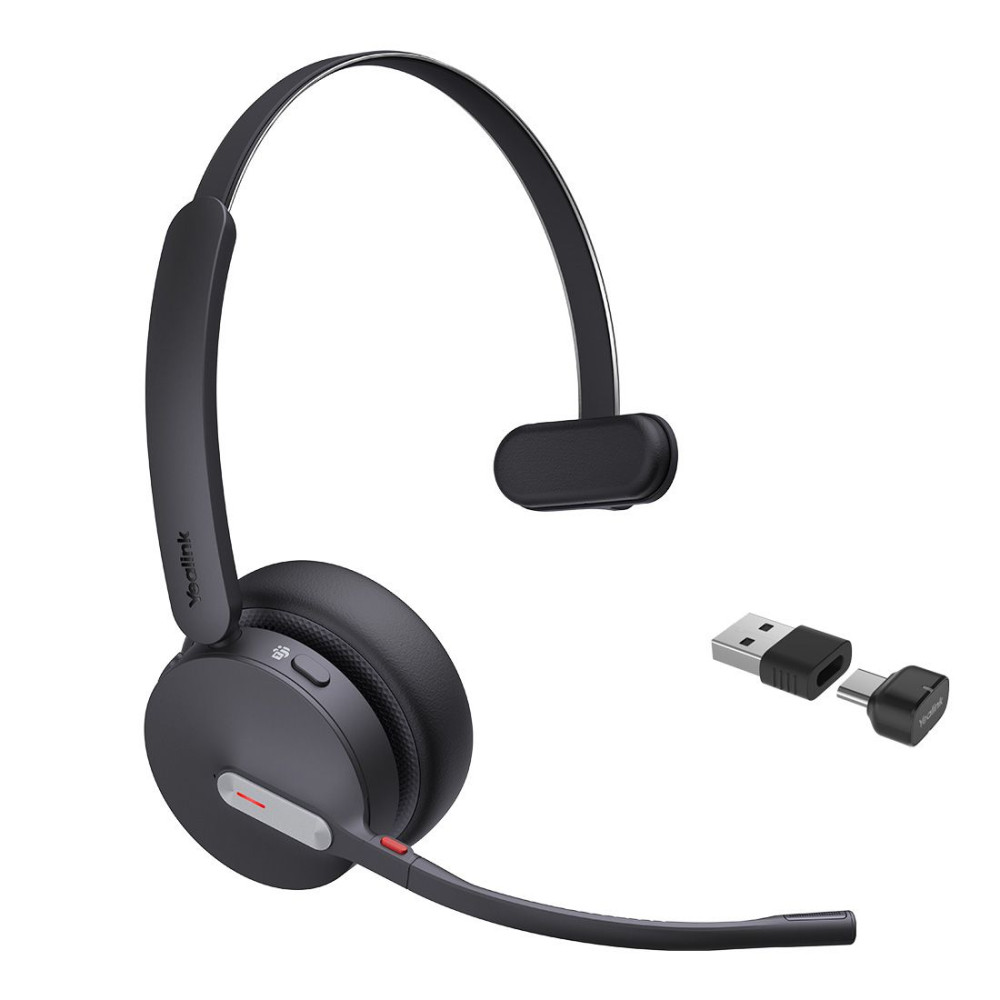 Yealink BH70-M-MS-C/A BH70 Bluetooth Wireless Mono Headset Microsoft Teams, 3 mic noise cancellation Talk time up to 35h BT51 C Dongle with Type A Adaper - Image 1
