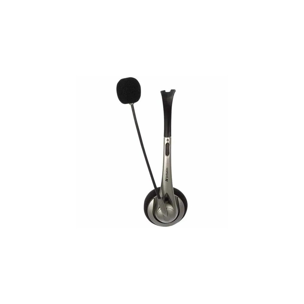 Verbatim 66556 Wired Over-the-head, On-ear Stereo Headset - Grey - Binaural - Supra-aural - 32 Ohm - 20 Hz to 20 kHz - 120 cm Cable - Omni-directional Microphone - USB
