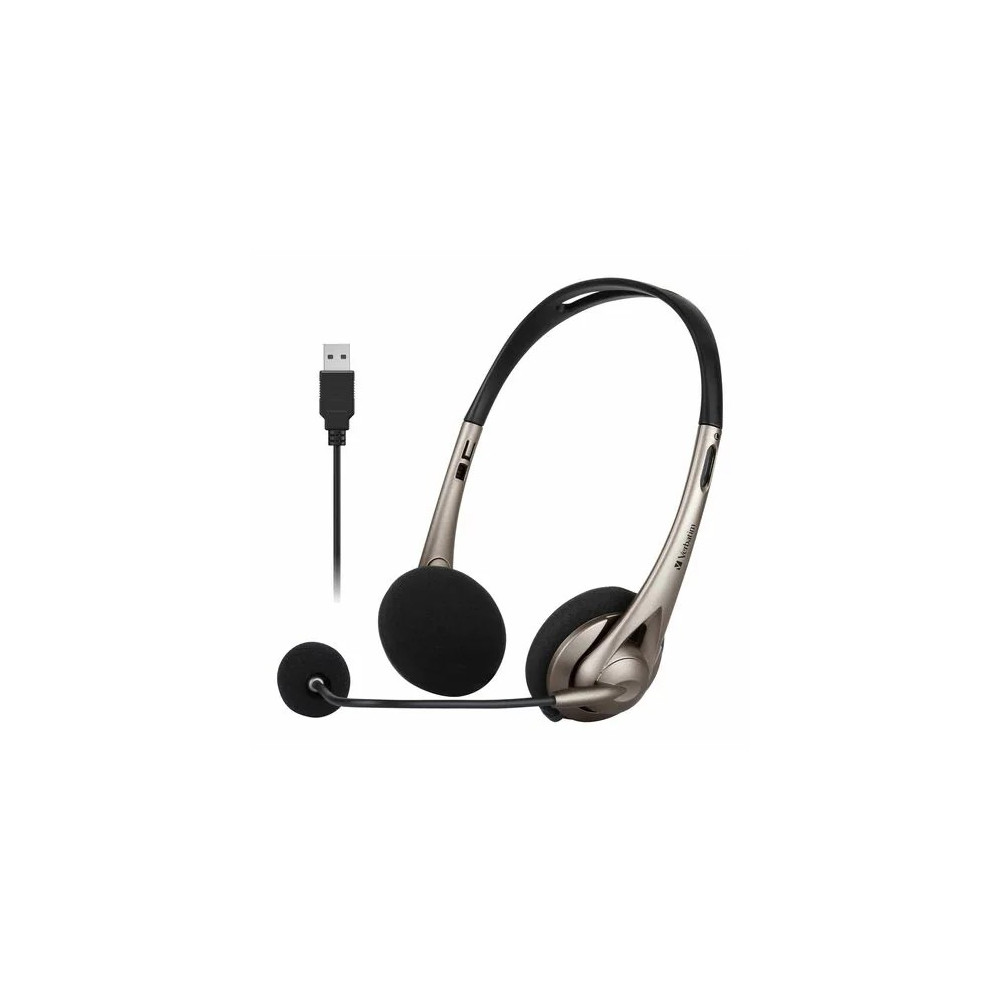 Verbatim 66556 Wired Over-the-head, On-ear Stereo Headset - Grey - Binaural - Supra-aural - 32 Ohm - 20 Hz to 20 kHz - 120 cm Cable - Omni-directional Microphone - USB - Image 4