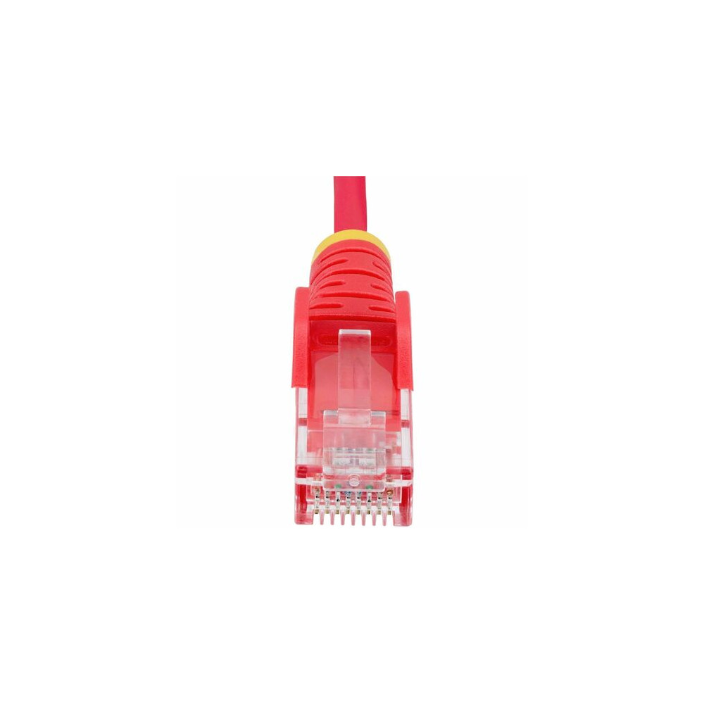 StarTech N6PAT50CMRDS 50cm Red Slim CAT6 Ethernet Cable, Snagless RJ45, UTP, LSZH, 28AWG Pure Bare Copper, Slim Network Patch Cord - Slim UTP Cat6 Cable supports 10Gbps and 100W PoE; Ideal for crowded installations; 36% slimmer for improved air - Image 11