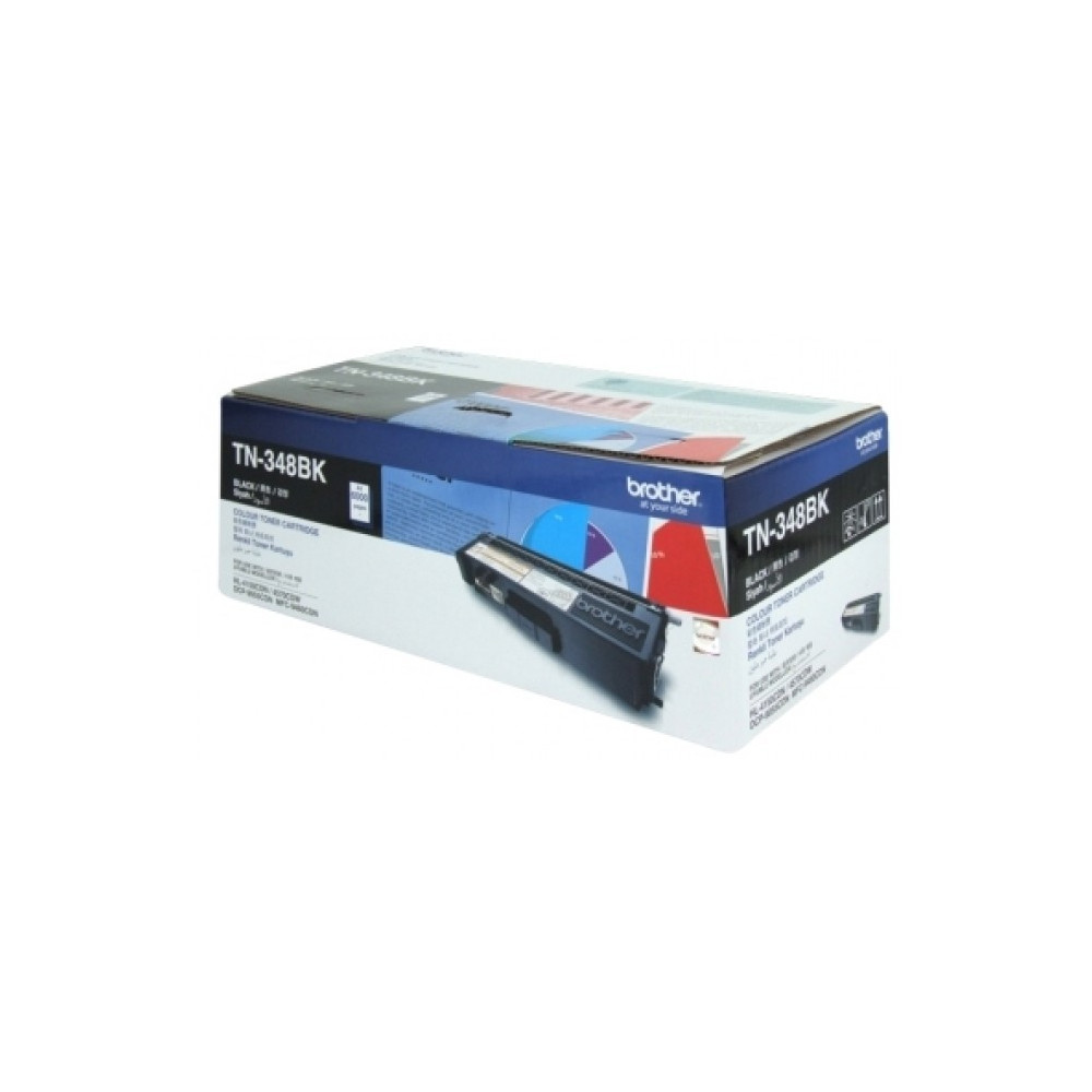 Brother TN-348BK Colour Laser toner - Super High Yield Black-HL- 4150CDN/4570CDW, DCP-9055CDN, MFC-9460CDN/9970CDW - 6000 pages - Image 1