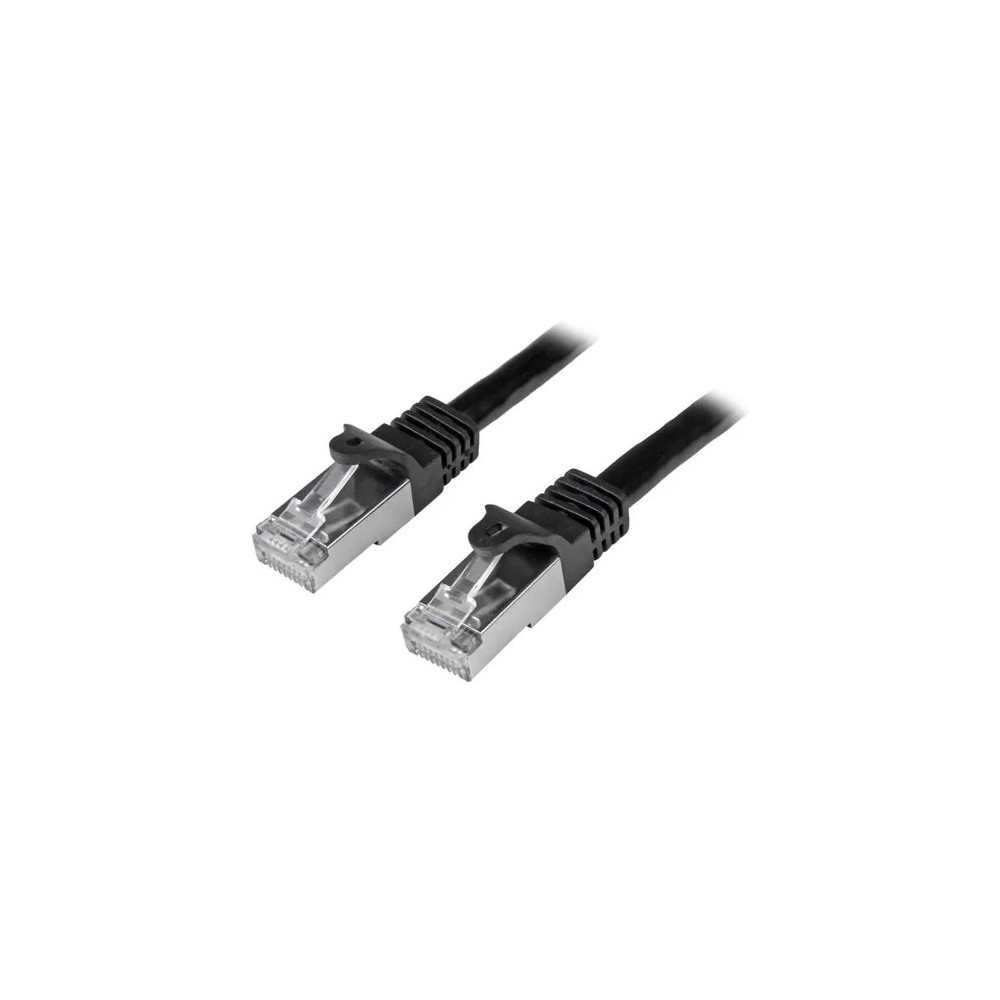 StarTech N6SPAT5MBK 5m Cat6 Patch Cable - Shielded (SFTP) Snagless Gigabit Network Patch Cable - Black - Deliver high-performance Gigabit network connections, free of noise & EMI/RFI interference - Cat6 Cable - 5m Cat6 Patch Cable - Black Cat 6  - Image 1