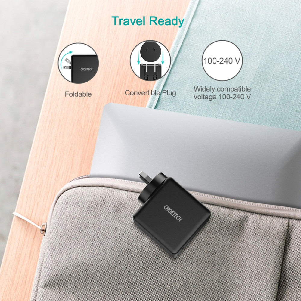 Choetech 6971824975048 Q4004 60W PD3.0 USB-C Fast Charger for Phone, iPad & Macbooks - Image 4