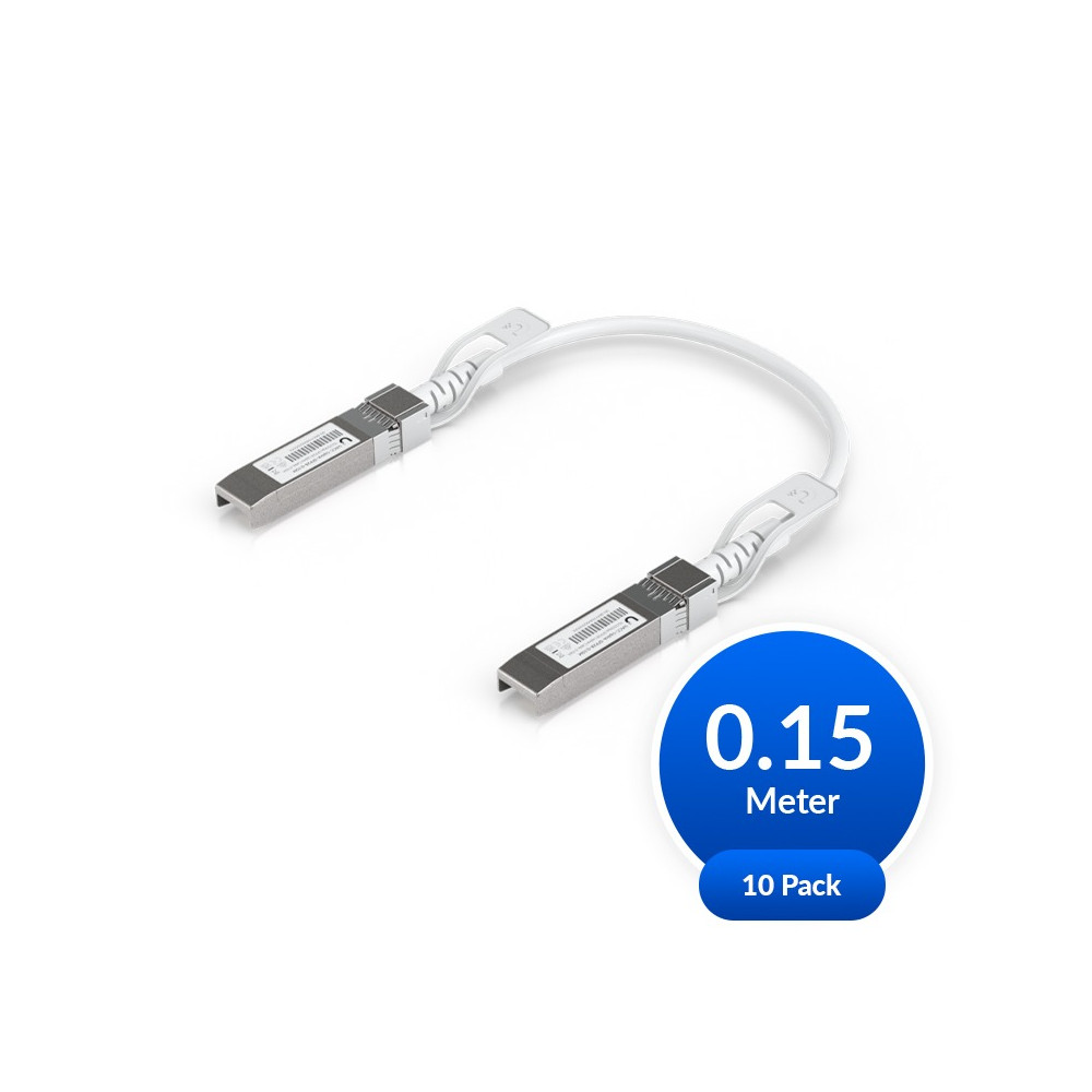 Ubiquiti UACC-UPLINK-SFP28-0.15M-10 Uplink Cable, Direct Attach Cable,10 Pack, Auto Link Optimization, Seamless 1G SFP, 10G SFP+, 25G SFP28 Interconnects Between UniFi Devices. - Image 1