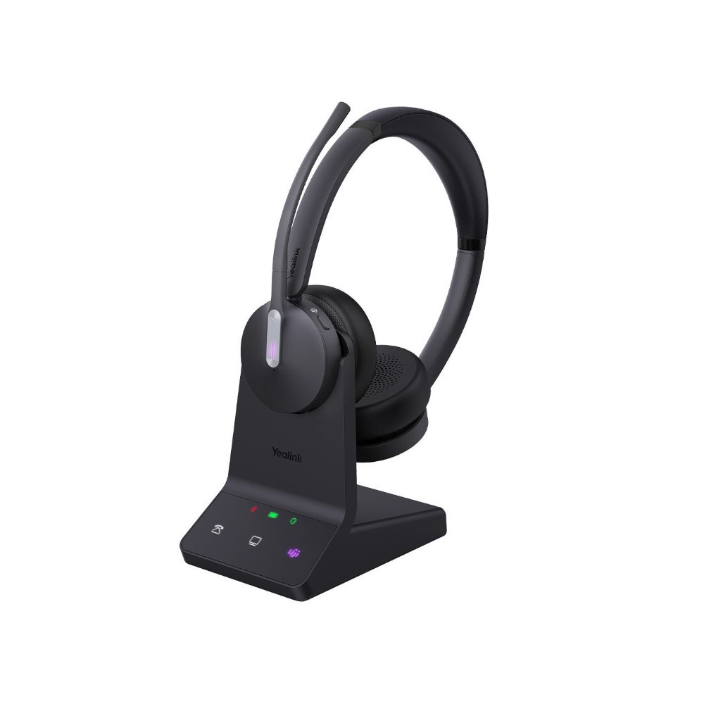 Yealink WH64-D-MS WH64 Dual Teams DECT Wireless Headset, DECT & Bluetooth Wireless, Busylight, 3-Mic Noise Cancellation, Charging Stands, Carrying Bag - Image 1