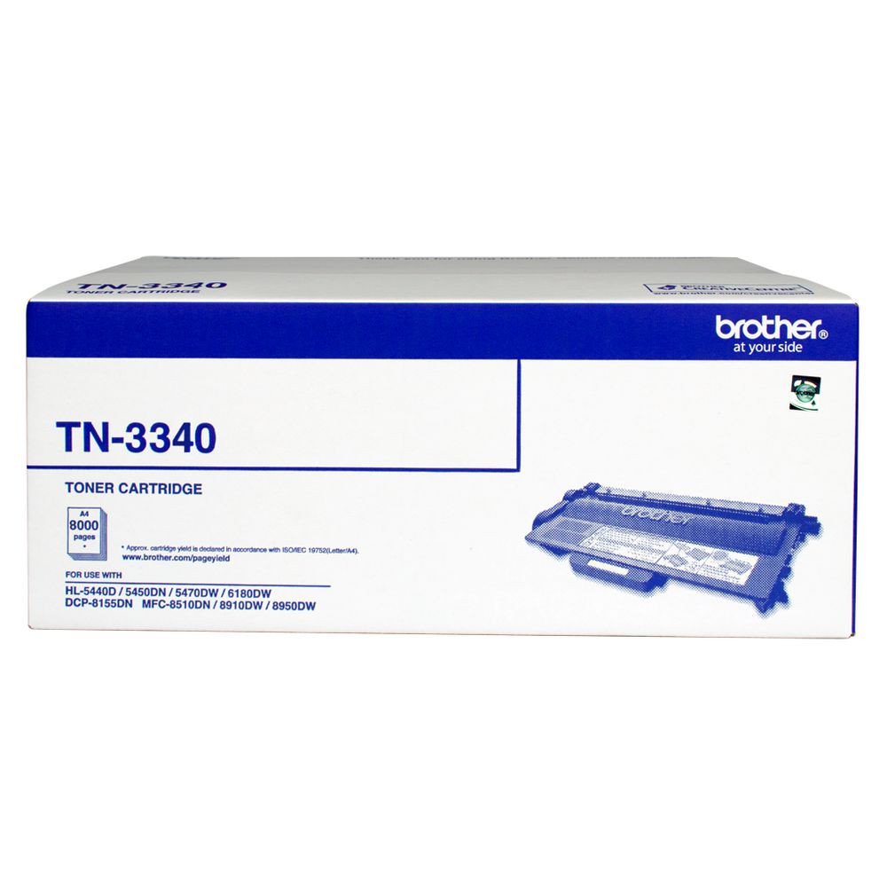 Brother TN-3340 Mono Laser toner - High yield - HL-5440D/5450DN/5470DW/6180DW & MFC-8510DN/8910DW/8950DW & DCP-8155DN- up to 8000 pages - Image 1