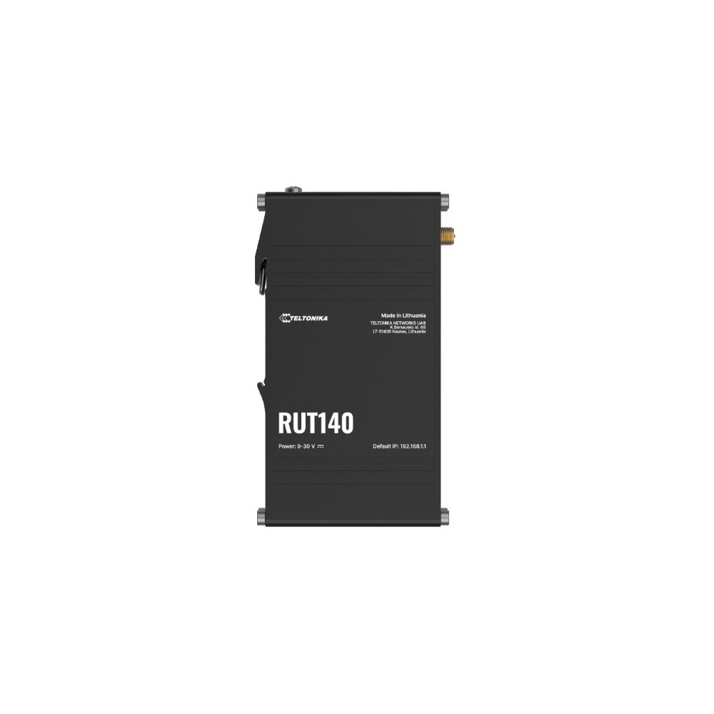 Teltonika RUT140000000 RUT140 Industrial Ethernet Router, Wi-Fi 4, 1x3-Pin Power Connector, Integrated DIN rail bracket, Remote Management, PSU excluded - Image 1
