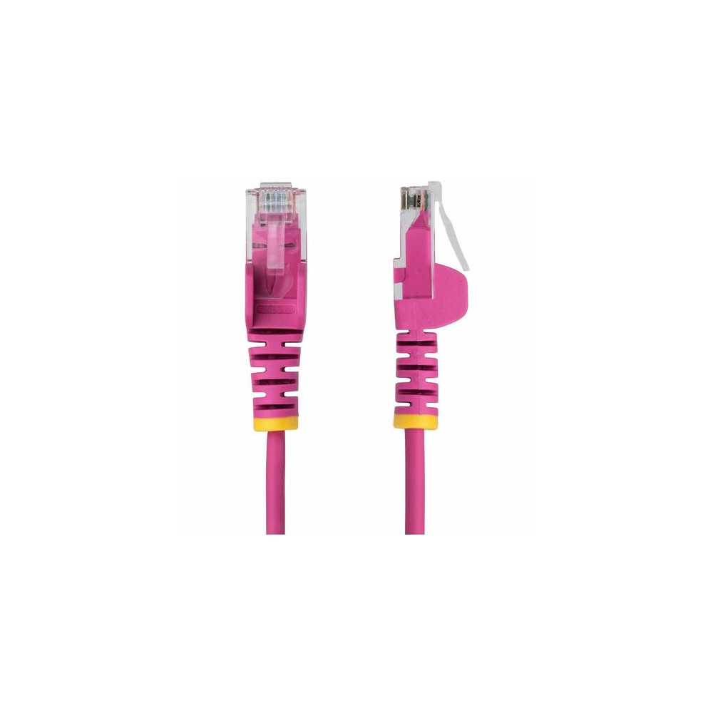 StarTech N6PAT7MPKS 7m Pink Slim CAT6 Ethernet Cable, Snagless RJ45, UTP, LSZH, 28AWG Pure Bare Copper, Slim Network Patch Cord - Slim UTP Cat6 Cable supports 10Gbps and 100W PoE; Ideal for crowded installations; 36% slimmer for improved airflow - Image 9