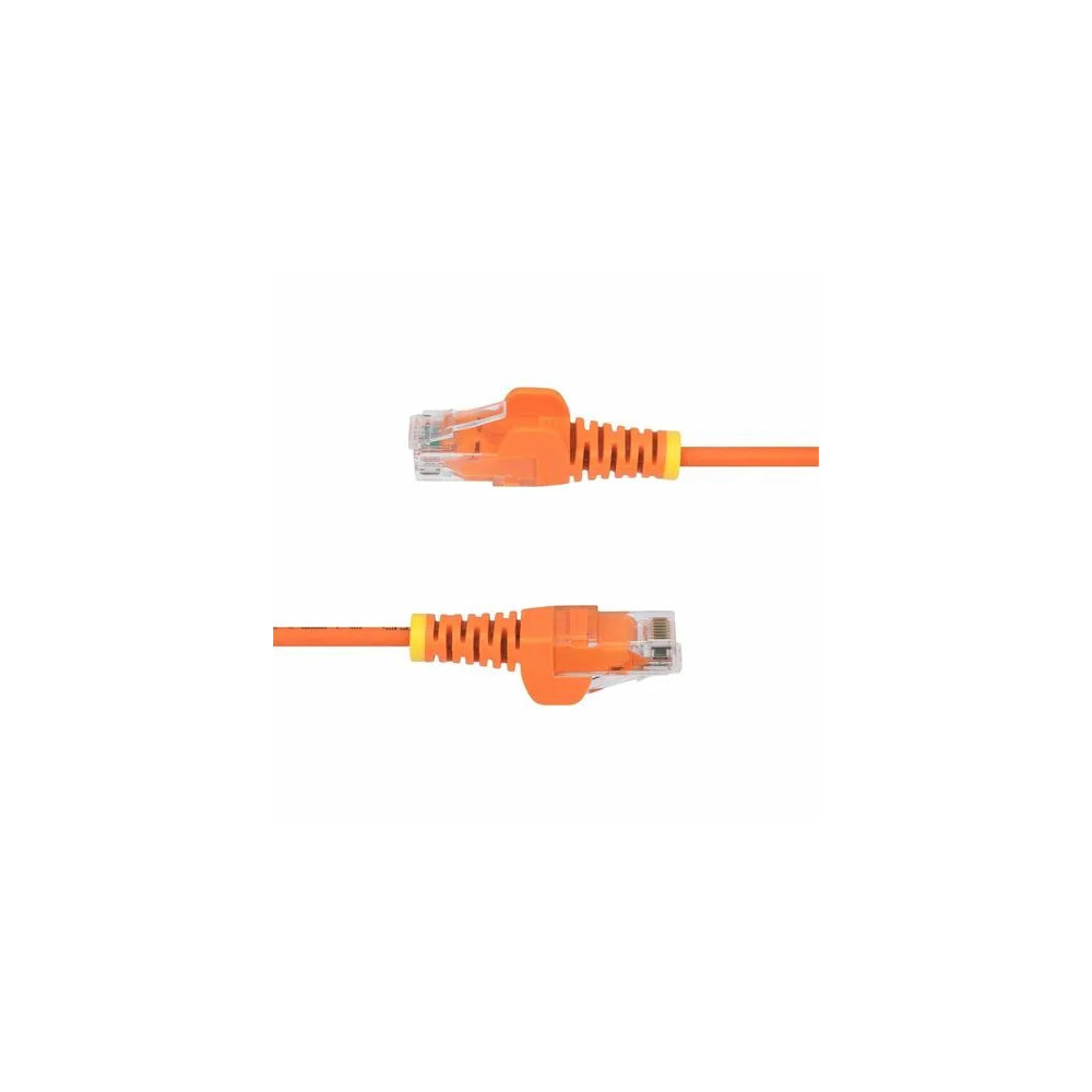 StarTech N6PAT7MORS 7m Orange Slim CAT6 Ethernet Cable, Snagless RJ45, UTP, LSZH, 28AWG Pure Bare Copper, Slim Network Patch Cord - Slim UTP Cat6 Cable supports 10Gbps and 100W PoE; Ideal for crowded installations; 36% slimmer for improved airf - Image 10