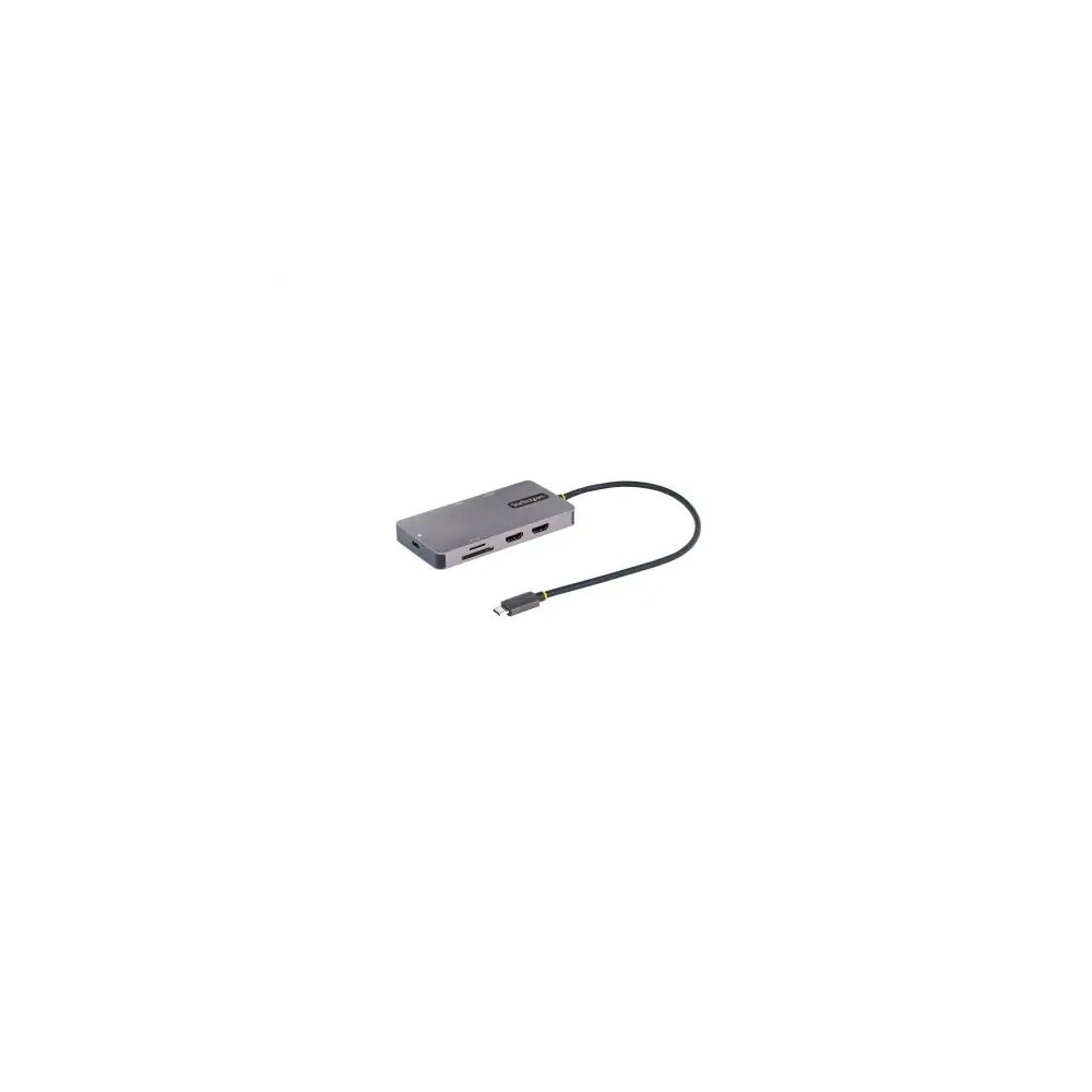StarTech 120B-USBC-MULTIPORT USB C Multiport Adapter, Dual HDMI, 4K 60Hz, 2x 5Gbps USB-A Hub, 100W Power Delivery, GbE, SD/MicroSD, USB C Mini Dock - USB C Multiport Adapter w/dual 4K60Hz HDMI 2.0b HDR video via DP 1.4/DSC, MST (4K60 GPU depende - Image 1