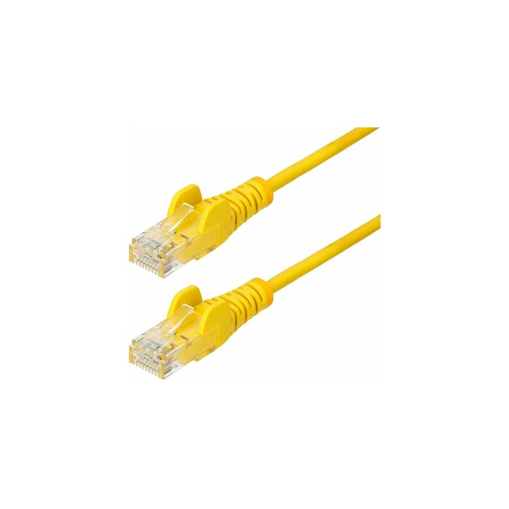 StarTech N6PAT7MYLS 7m Yellow Slim CAT6 Ethernet Cable, Snagless RJ45, UTP, LSZH, 28AWG Pure Bare Copper, Slim Network Patch Cord - Slim UTP Cat6 Cable supports 10Gbps and 100W PoE; Ideal for crowded installations; 36% slimmer for improved airfl - Image 1
